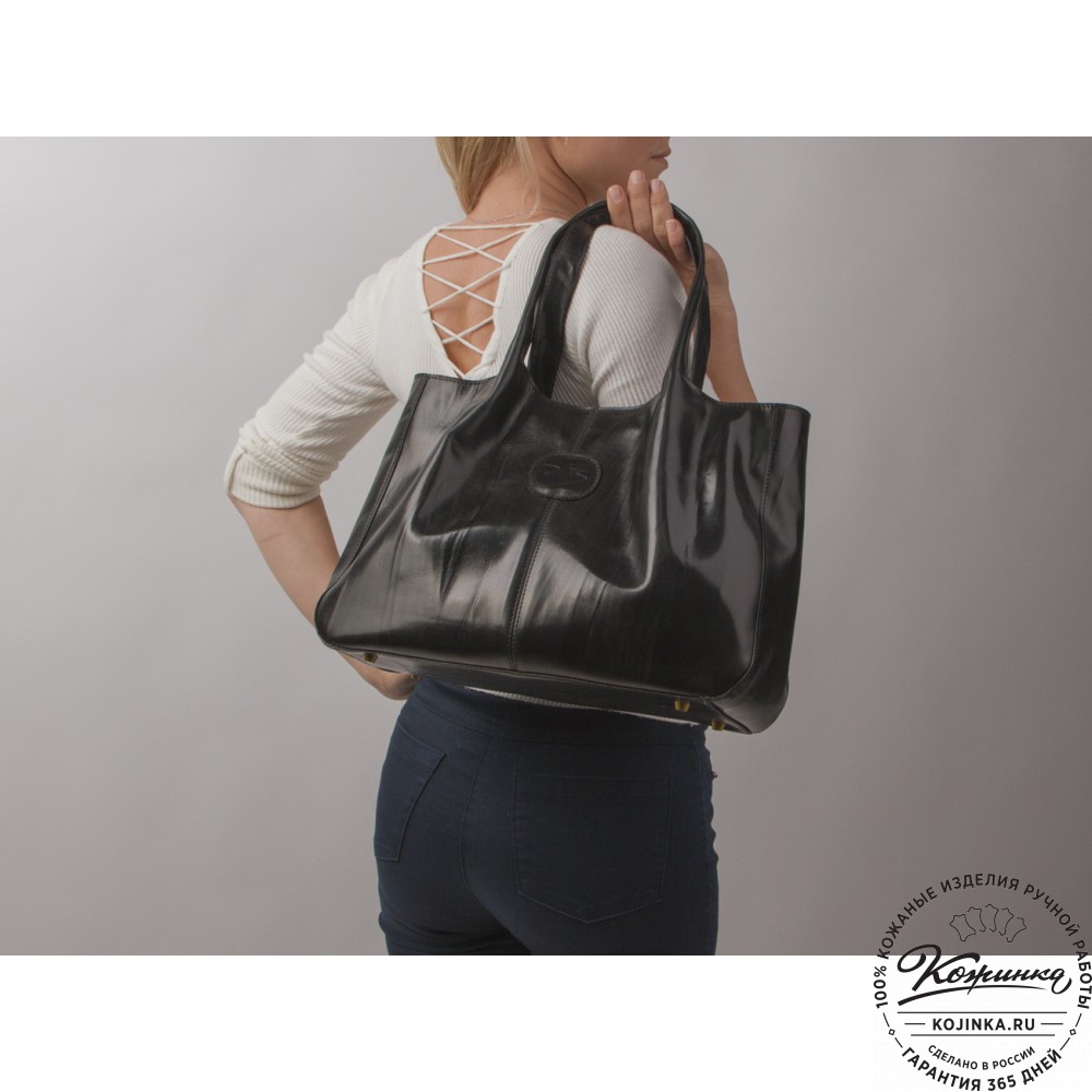 Женская кожаная сумка "Миранда" (чёрная)